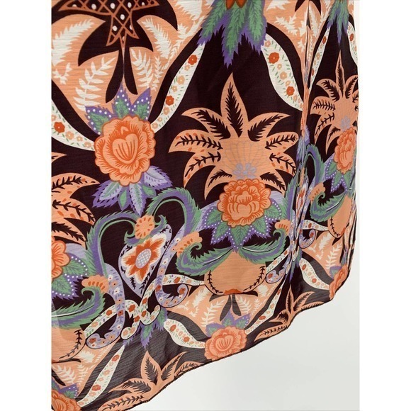 VTG 90s Y2K Chesley Brown Floral Spaghetti Strap Flowy Boho Dress Cottagecore M - Picture 4 of 9